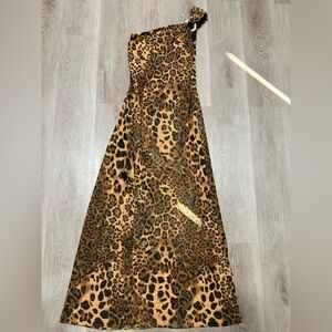 Leopard Print Maxi dress gown prom homecoming 28 inch waist